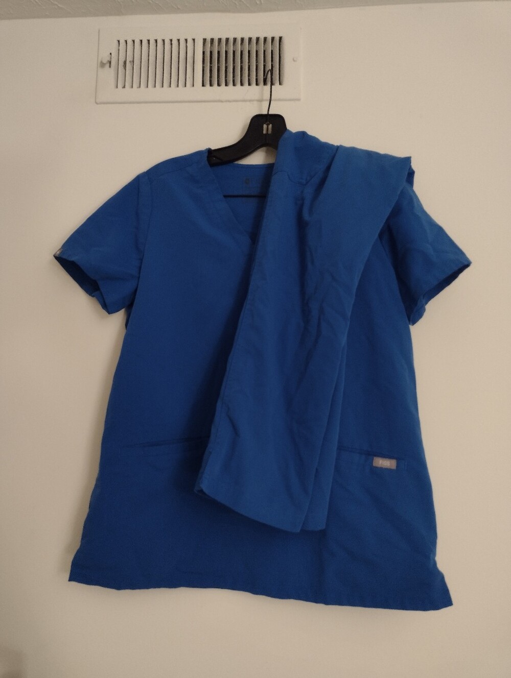 FIGS Royal Blue Scrub Set Women Small Top & Yola Straight Leg Pants Size SP EUC